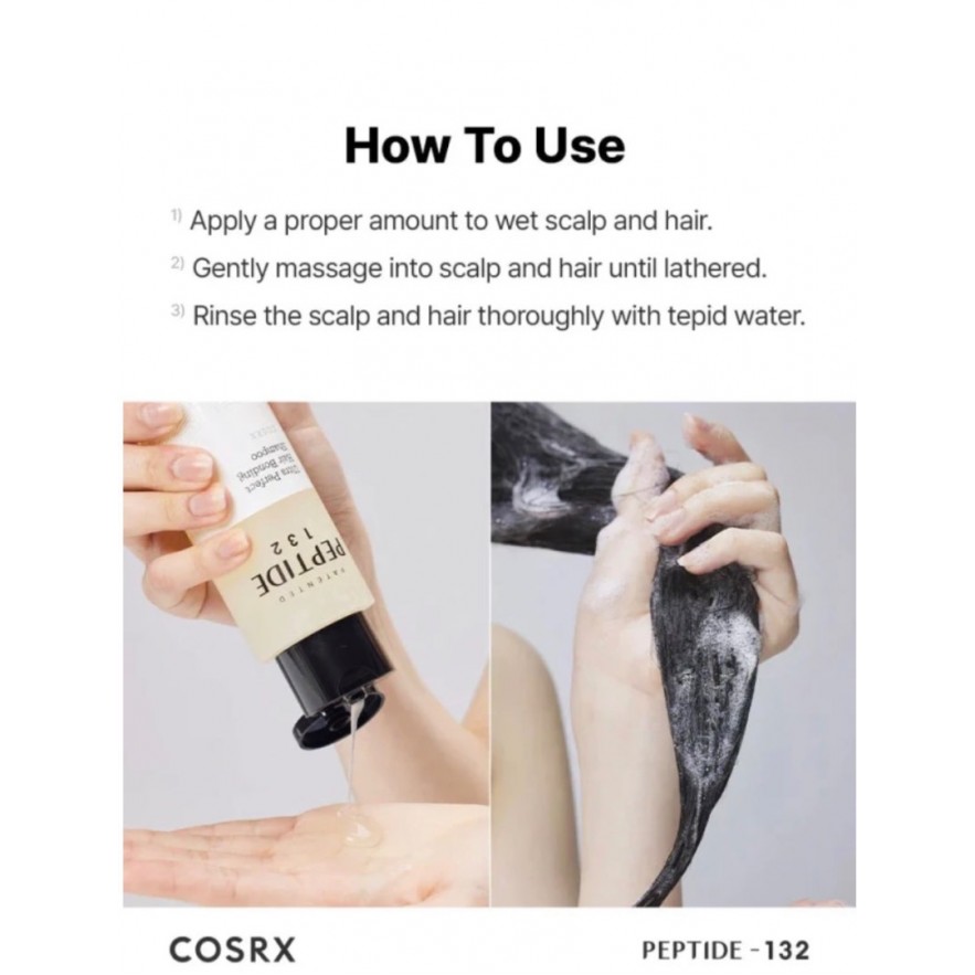 COSRX PEPTIDE 132 ULTRA PERFECT HAIR BONDING SHAMPOO – ΕΠΑΝΟΡΘΩΤΙΚΟ ΣΑΜΠΟΥΑΝ ΓΙΑ ΥΓΙΗ, ΔΥΝΑΤΑ ΜΑΛΛΙΑ, 200ML