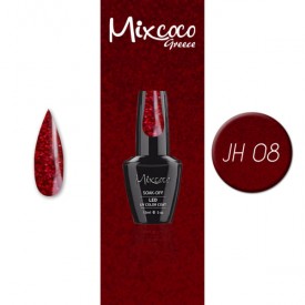 JH-08 ΗΜΙΜΟΝΙΜΟ ΒΕΡΝΙΚΙ MIXCOCO 15ML (ΚΕΡΑΣΙ GLITTER)