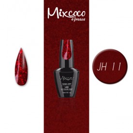 JH-11 ΗΜΙΜΟΝΙΜΟ ΒΕΡΝΙΚΙ MIXCOCO 15ML (ΚΟΚΚΙΝΟ GLITTER)