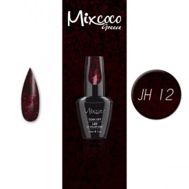 JH-12 ΗΜΙΜΟΝΙΜΟ ΒΕΡΝΙΚΙ MIXCOCO 15ML (ΜΠΟΡΝΤΟ ΜΑΥΡΟ GLITTER)