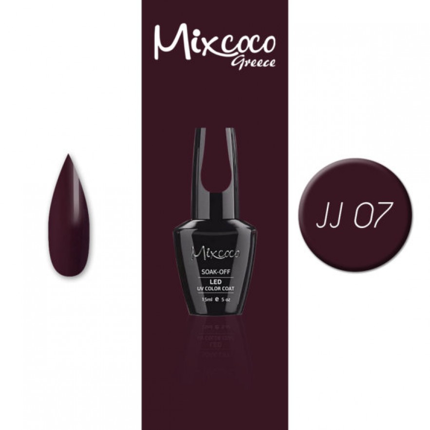 JJ-07 ΗΜΙΜΟΝΙΜΟ ΒΕΡΝΙΚΙ MIXCOCO 15ML (ΒΟΥΡΓΟΥΝΔΙ)