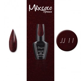 JJ-11 ΗΜΙΜΟΝΙΜΟ ΒΕΡΝΙΚΙ MIXCOCO 15ML (ΜΠΟΡΝΤΟ GLITTER)