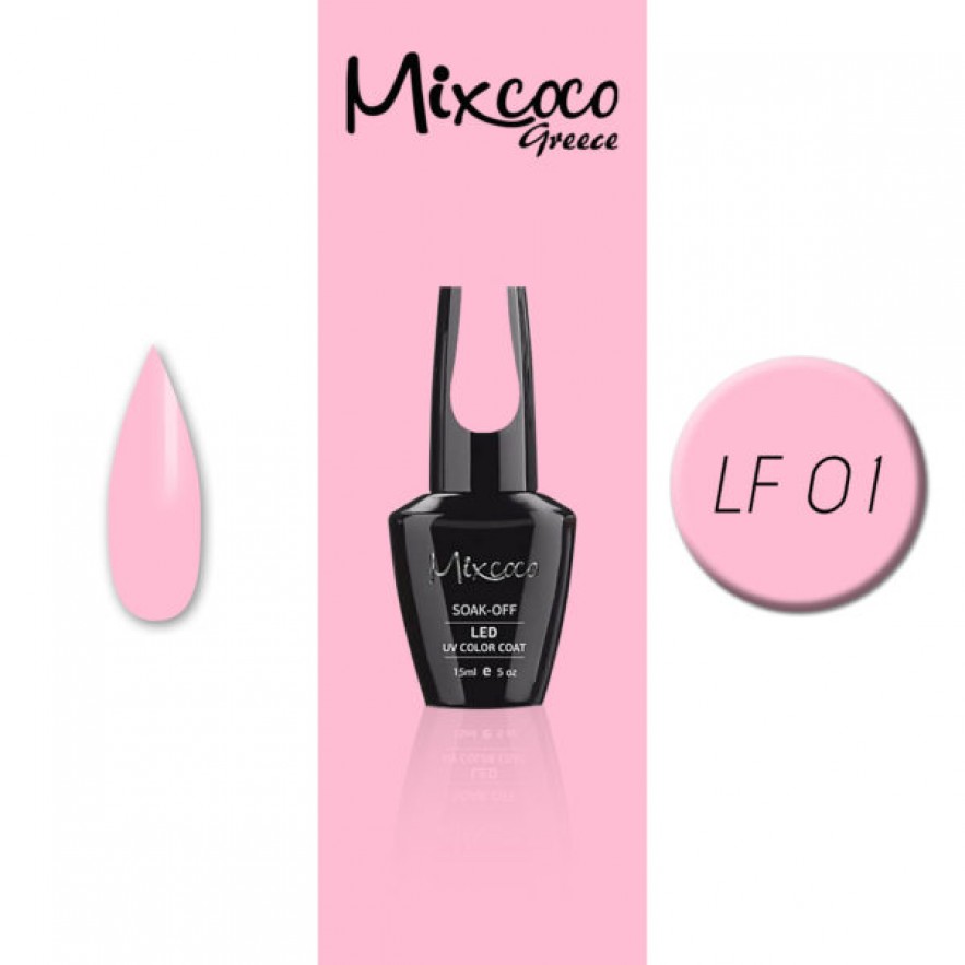 LF-001 ΗΜΙΜΟΝΙΜΟ ΒΕΡΝΙΚΙ MIXCOCO 15ML (ΡΟΖ)