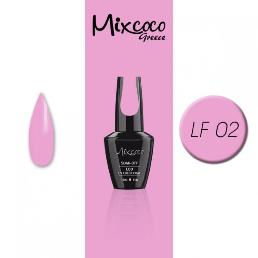 LF-002 ΗΜΙΜΟΝΙΜΟ ΒΕΡΝΙΚΙ MIXCOCO 15ML (ΡΟΖ ΛΙΛΑ)