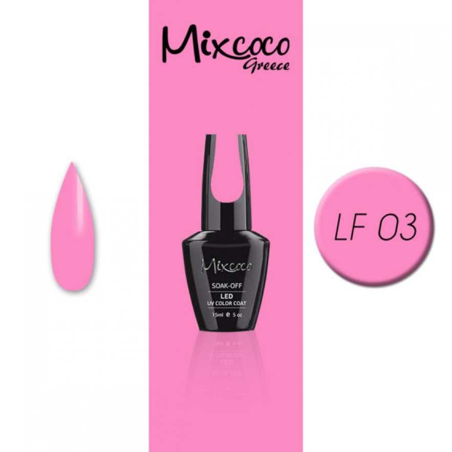 LF-003 ΗΜΙΜΟΝΙΜΟ ΒΕΡΝΙΚΙ MIXCOCO 15ML (ΡΟΖ ΕΝΤΟΝΟ)