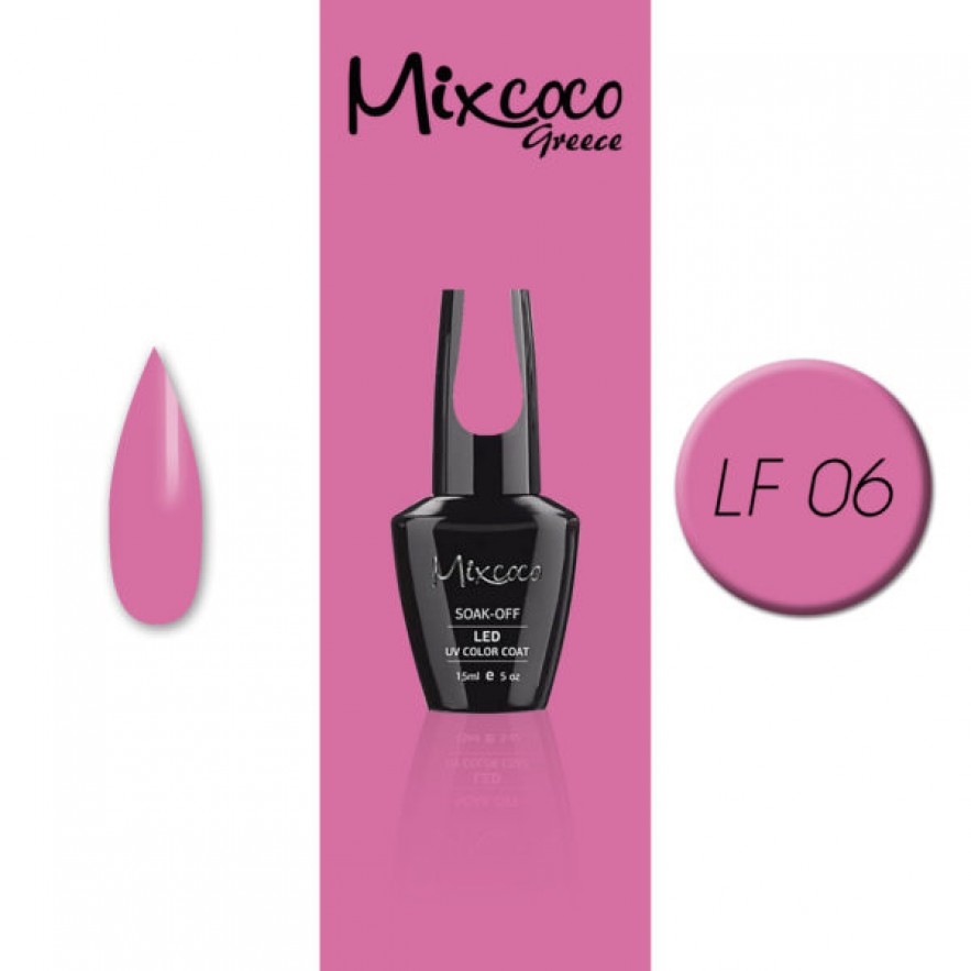 LF-006 ΗΜΙΜΟΝΙΜΟ ΒΕΡΝΙΚΙ MIXCOCO 15ML (BARBIE PINK)