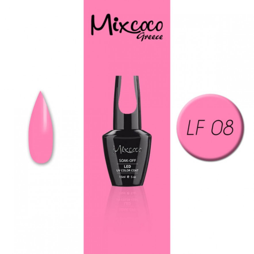 LF-008 ΗΜΙΜΟΝΙΜΟ ΒΕΡΝΙΚΙ MIXCOCO 15ML (ΡΟΖ ΦΟΥΞΙΑ)