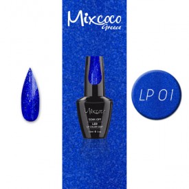 LP-001 ΗΜΙΜΟΝΙΜΟ ΒΕΡΝΙΚΙ MIXCOCO 15ML (ΜΠΛΕ ELECTRIC-GLITTER)