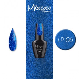 LP-006 ΗΜΙΜΟΝΙΜΟ ΒΕΡΝΙΚΙ MIXCOCO 15ML (ΜΠΛΕ GLITTER)