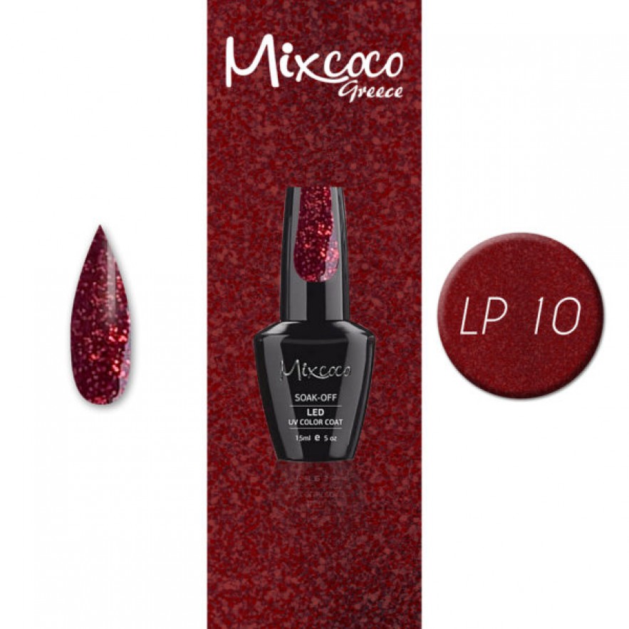 LP-010 ΗΜΙΜΟΝΙΜΟ ΒΕΡΝΙΚΙ MIXCOCO 15ML (ΚΕΡΑΣΙ GLITTER)