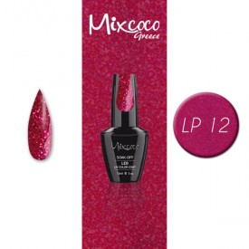 LP-012 ΗΜΙΜΟΝΙΜΟ ΒΕΡΝΙΚΙ MIXCOCO 15ML (ΦΟΥΞΙΑ GLITTER)