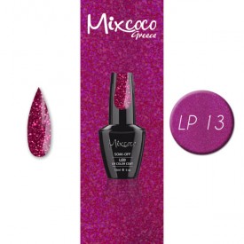 LP-013 ΗΜΙΜΟΝΙΜΟ ΒΕΡΝΙΚΙ MIXCOCO 15ML (ΡΟΖ-ΜΩΒ GLITTER)