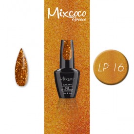 LP-016 ΗΜΙΜΟΝΙΜΟ ΒΕΡΝΙΚΙ MIXCOCO 15ML (ΚΑΦΕ-ΧΡΥΣΟ GLITTER)