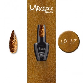 LP-017 ΗΜΙΜΟΝΙΜΟ ΒΕΡΝΙΚΙ MIXCOCO 15ML (ΚΑΦΕ GLITTER)