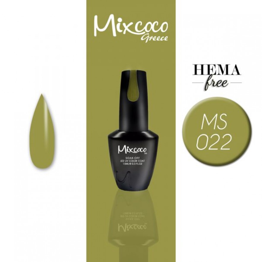 MS-022 ΗΜΙΜΟΝΙΜΟ ΒΕΡΝΙΚΙ MIXCOCO 15ML (OLIVE GREEN)