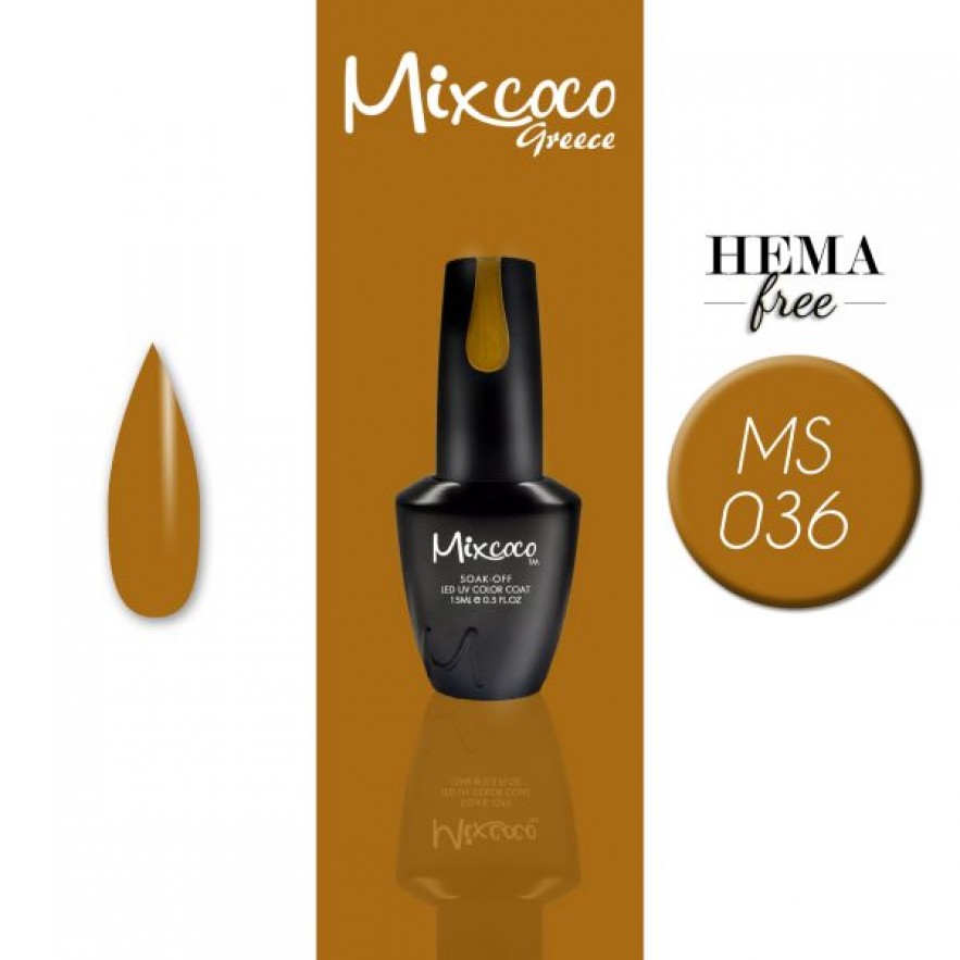 MS-036 ΗΜΙΜΟΝΙΜΟ ΒΕΡΝΙΚΙ MIXCOCO 15ML (ΣΚΟΥΡΟ ΜΟΥΣΤΑΡΔΙ)