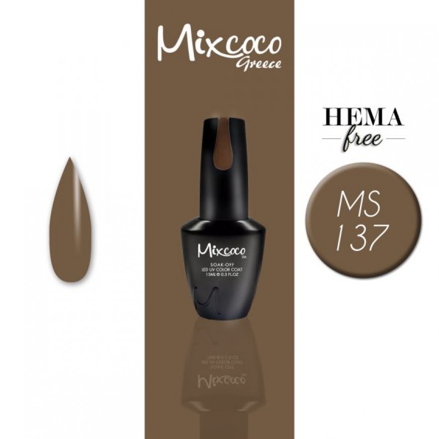 MS-137 ΗΜΙΜΟΝΙΜΟ ΒΕΡΝΙΚΙ MIXCOCO 15ML (DARK MOCHA)