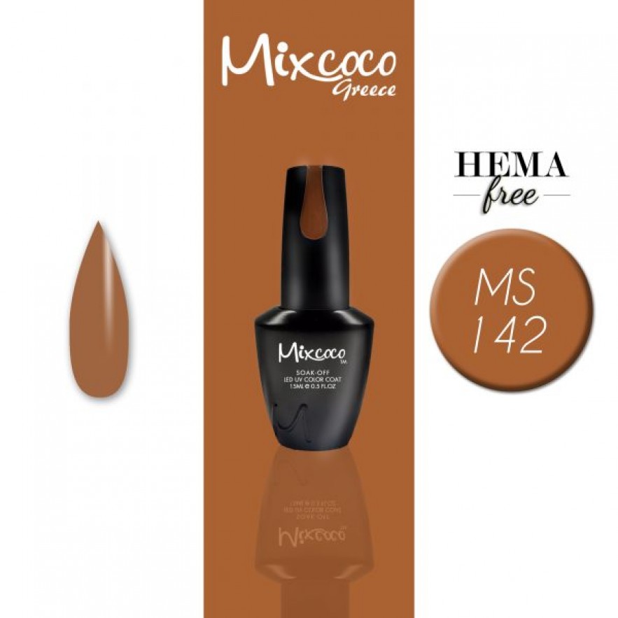 MS-142 ΗΜΙΜΟΝΙΜΟ ΒΕΡΝΙΚΙ MIXCOCO 15ML (DARK CARAMEL)