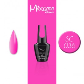 SC-036 ΗΜΙΜΟΝΙΜΟ ΒΕΡΝΙΚΙ MIXCOCO 15ML (FLUO ΦΟΥΞΙΑ)