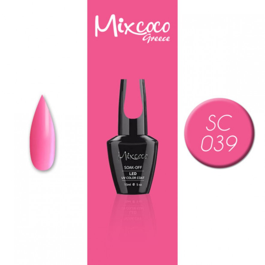 SC-039 ΗΜΙΜΟΝΙΜΟ ΒΕΡΝΙΚΙ MIXCOCO 15ML (FLUO ΡΟΖ)