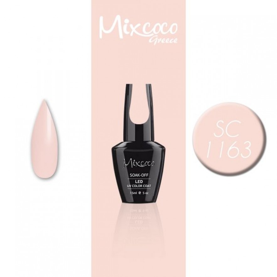 SC-1163 ΗΜΙΜΟΝΙΜΟ ΒΕΡΝΙΚΙ MIXCOCO 15ML (ΠΑΣΤΕΛ ΡΟΖ-ΣΟΜΟΝ)