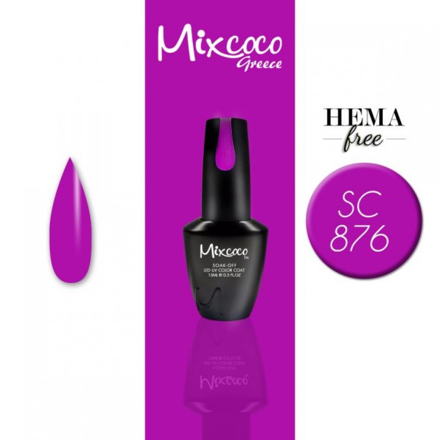 SC-876 ΗΜΙΜΟΝΙΜΟ ΒΕΡΝΙΚΙ MIXCOCO 15ML (ΜΩΒ ΦΟΥΞΙΑ)