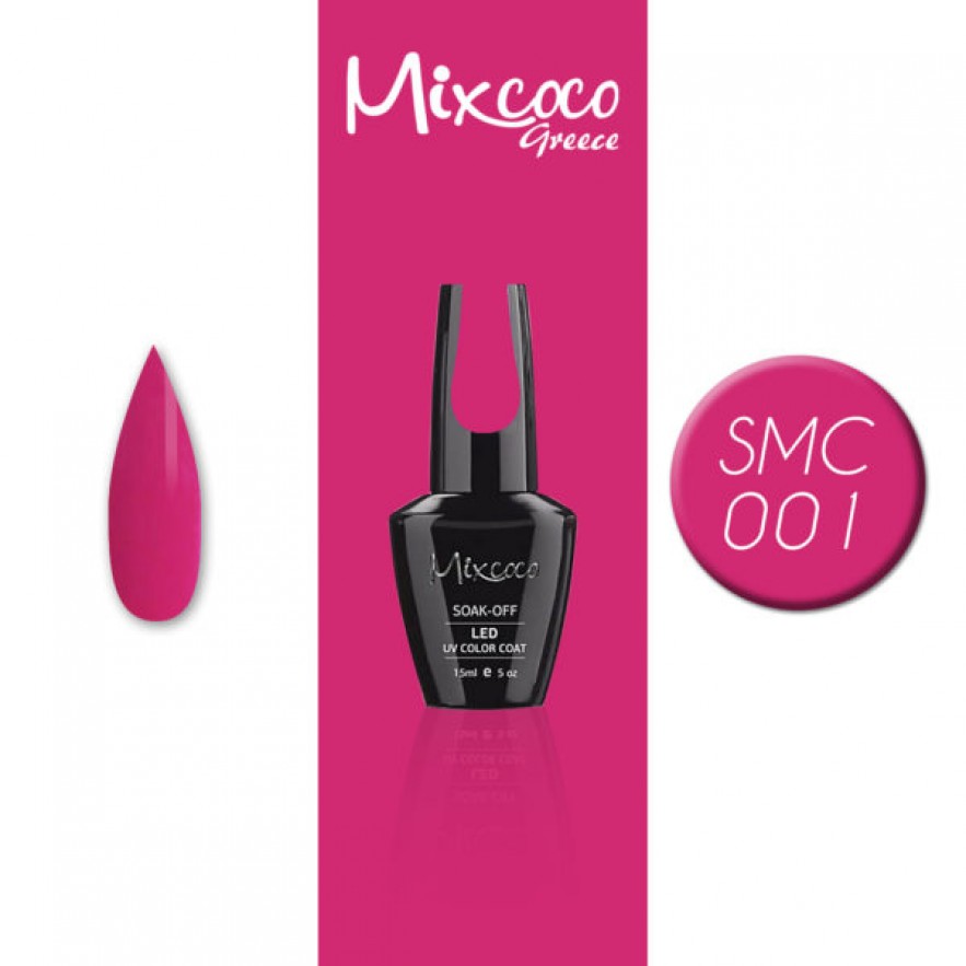 SMC 001 ΗΜΙΜΟΝΙΜΟ ΒΕΡΝΙΚΙ MIXCOCO 15ML (ΕΝΤΟΝΟ ΡΟΖ)