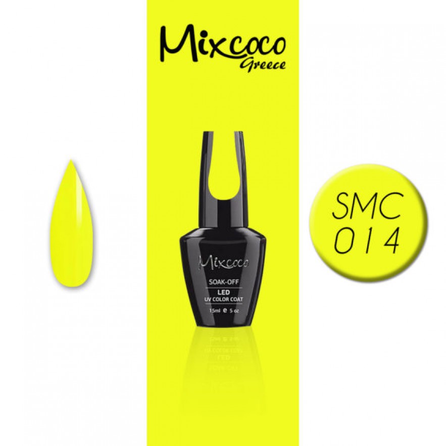 SMC 014 ΗΜΙΜΟΝΙΜΟ ΒΕΡΝΙΚΙ MIXCOCO 15ML (CLEAR-FLUO ΚΙΤΡΙΝΟ)