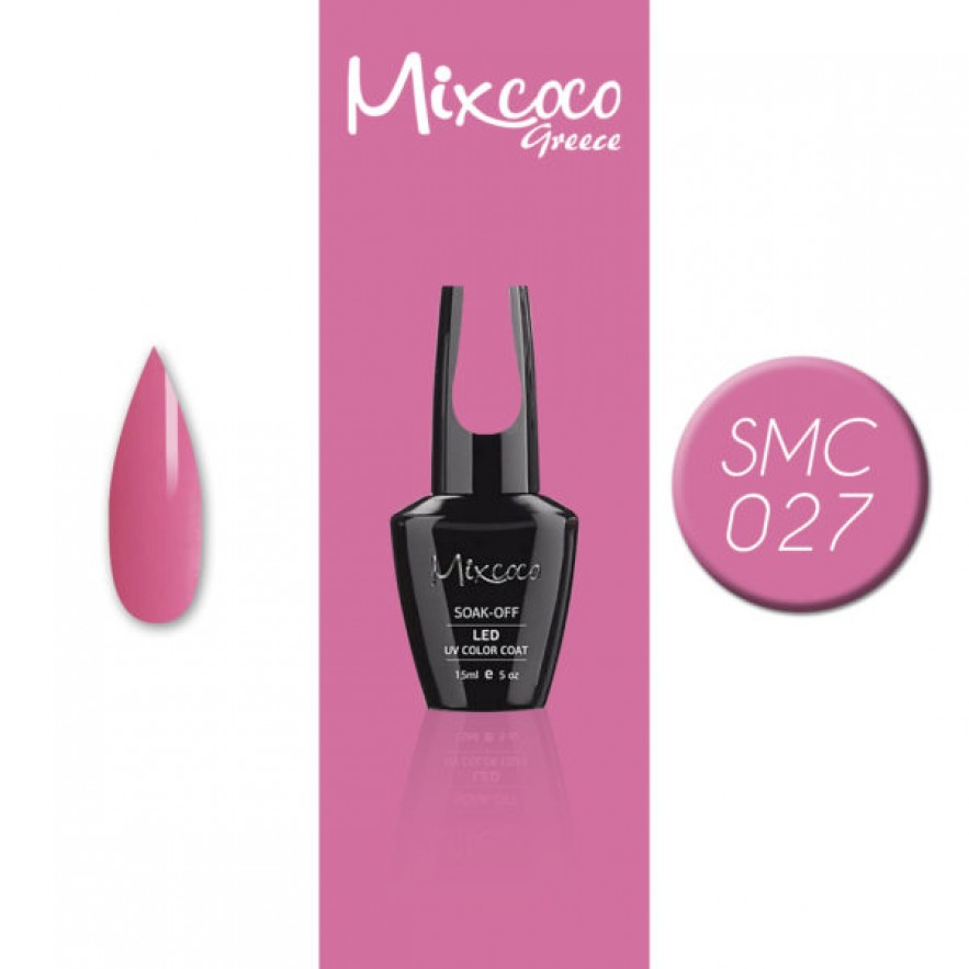 SMC 027 ΗΜΙΜΟΝΙΜΟ ΒΕΡΝΙΚΙ MIXCOCO 15ML (ΨΥΧΡΟ ΡΟΖ)