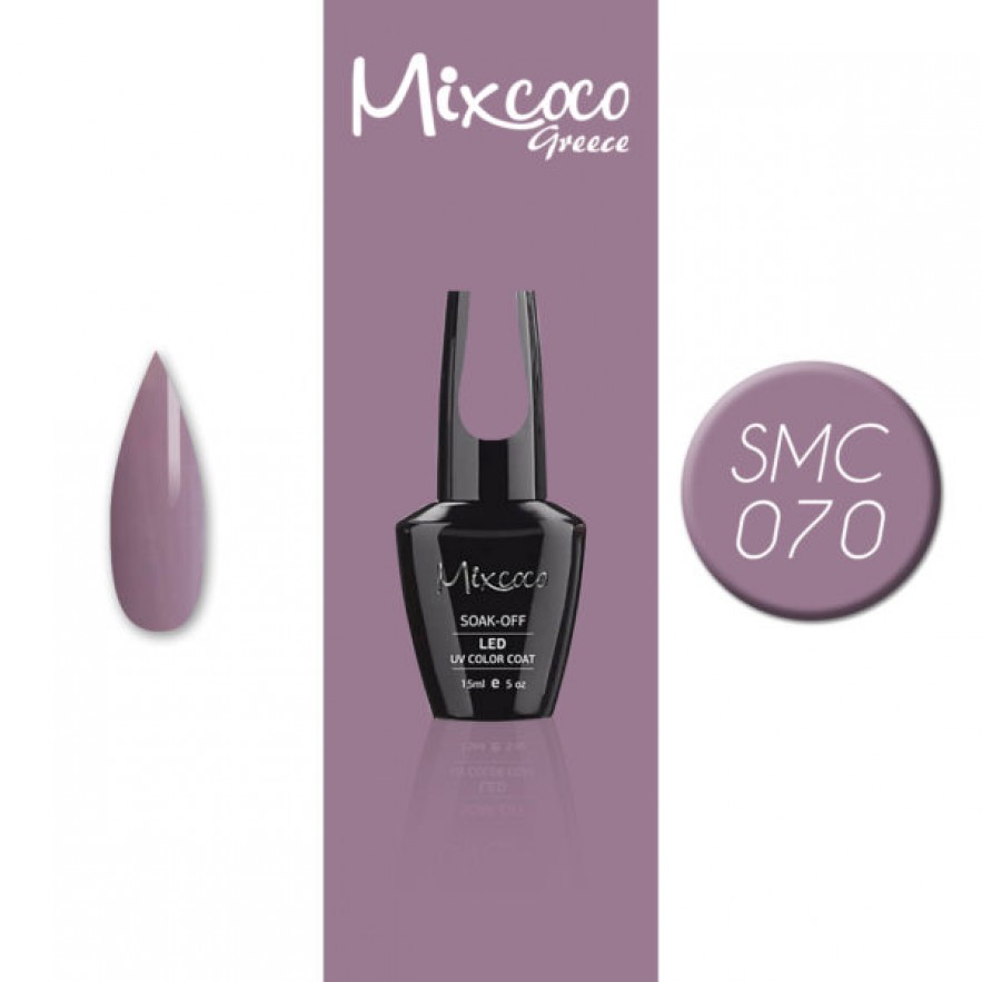 SMC 070 ΗΜΙΜΟΝΙΜΟ ΒΕΡΝΙΚΙ MIXCOCO 15ML (ΜΩΒ ΓΚΡΙ)