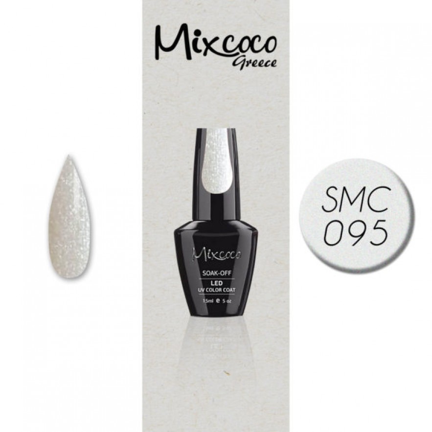 SMC 095 ΗΜΙΜΟΝΙΜΟ ΒΕΡΝΙΚΙ MIXCOCO 15ML (ΓΑΛΑΚΤΕΡΟ GLITTER-ΑΣΗΜΙ)