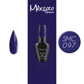 SMC 097 ΗΜΙΜΟΝΙΜΟ ΒΕΡΝΙΚΙ MIXCOCO 15ML (ΜΠΛΕ-ΡΟΥΑ GLITTER)