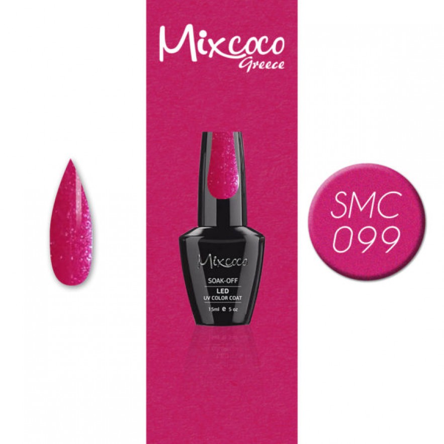 SMC 099 ΗΜΙΜΟΝΙΜΟ ΒΕΡΝΙΚΙ MIXCOCO 15ML (ΤΡΙΑΝΤΑΦΥΛΛΙ GLITTER)