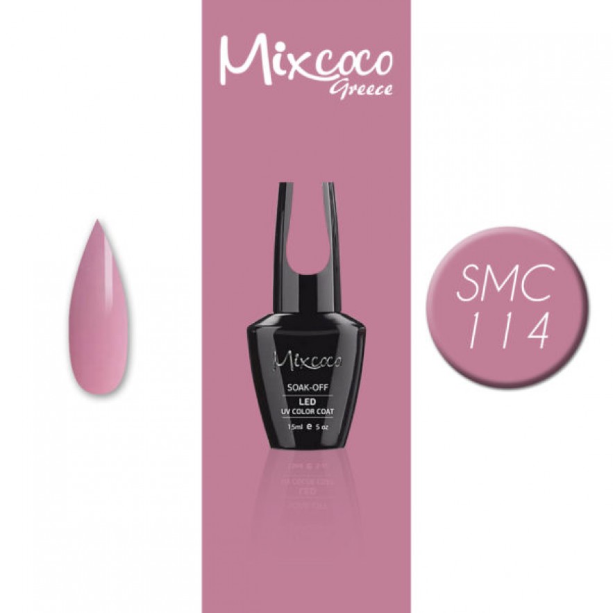 SMC 114 ΗΜΙΜΟΝΙΜΟ ΒΕΡΝΙΚΙ MIXCOCO 15ML (ΡΟΖ ΨΥΧΡΟ)