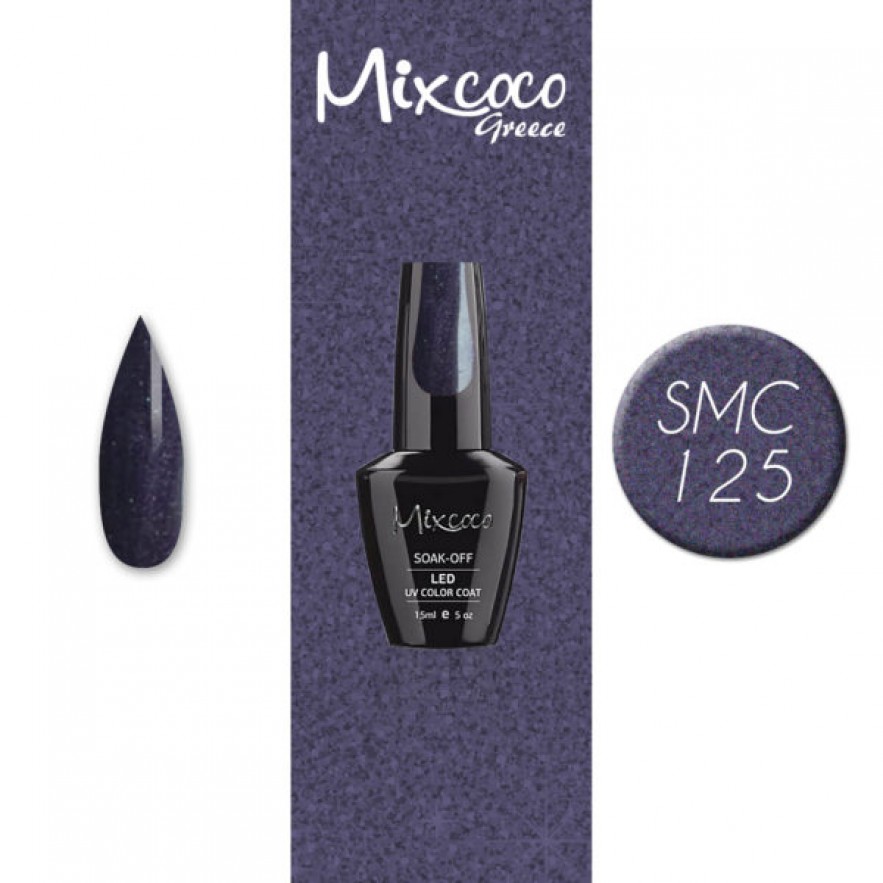 SMC 125 ΗΜΙΜΟΝΙΜΟ ΒΕΡΝΙΚΙ MIXCOCO 15ML (ΜΠΛΕ-ΜΩΒ SHIMMER)