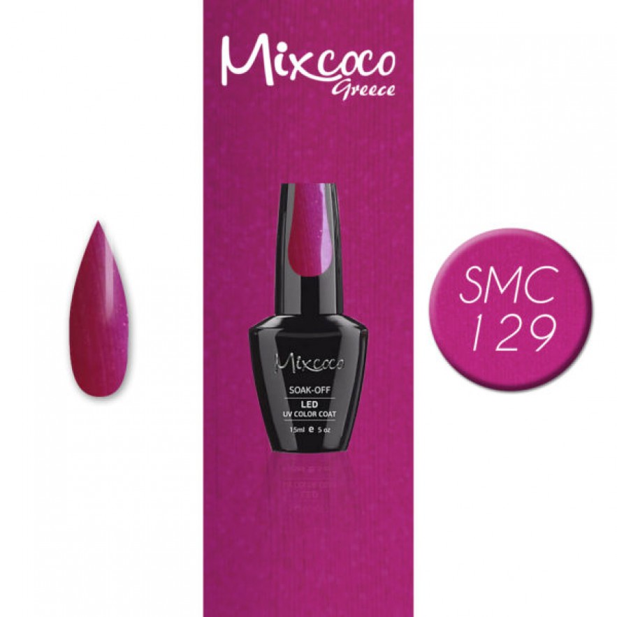 SMC 129 ΗΜΙΜΟΝΙΜΟ ΒΕΡΝΙΚΙ MIXCOCO 15ML (ΤΡΙΑΝΤΑΦΥΛΛΙ-ΣΚΟΥΡΟ SHIMMER)