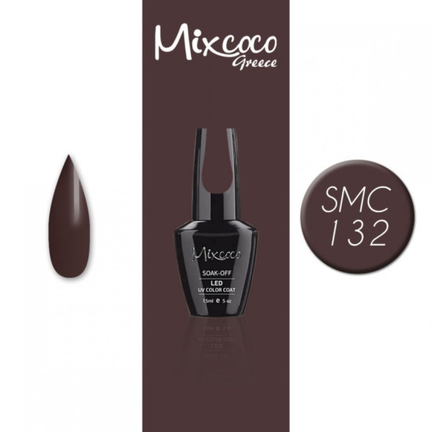 SMC 132 ΗΜΙΜΟΝΙΜΟ ΒΕΡΝΙΚΙ MIXCOCO 15ML (ΣΚΟΥΡΟ ΚΑΦΕ)