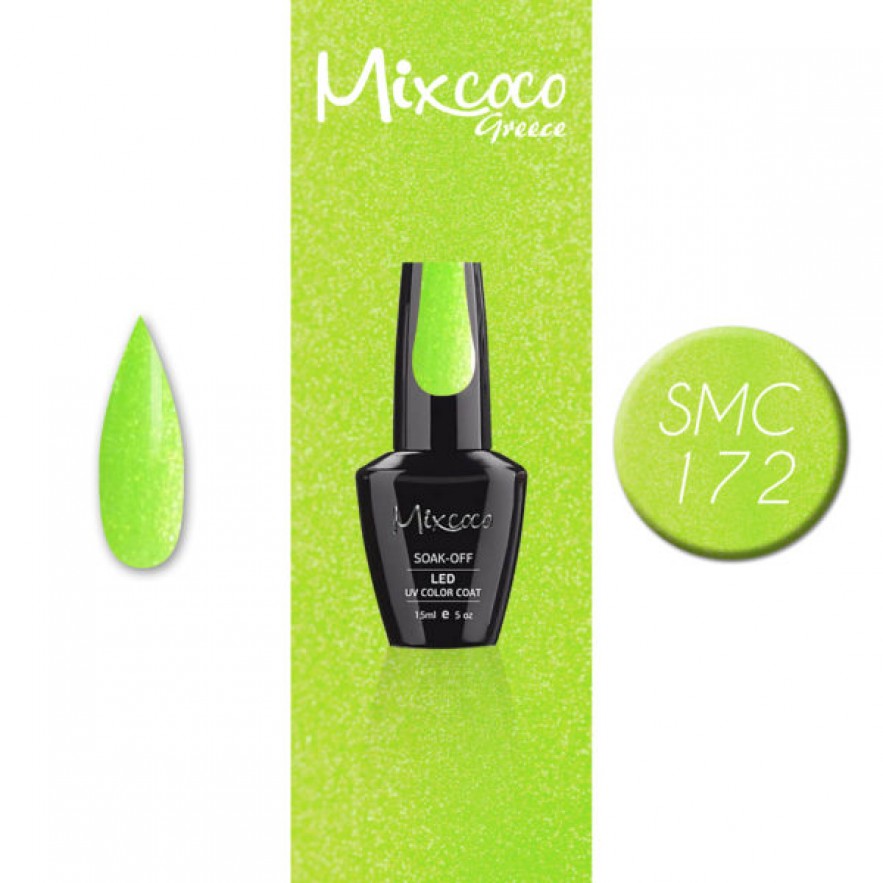 SMC 172 ΗΜΙΜΟΝΙΜΟ ΒΕΡΝΙΚΙ MIXCOCO 15ML (ΠΡΑΣΙΝΟ SHIMMER)