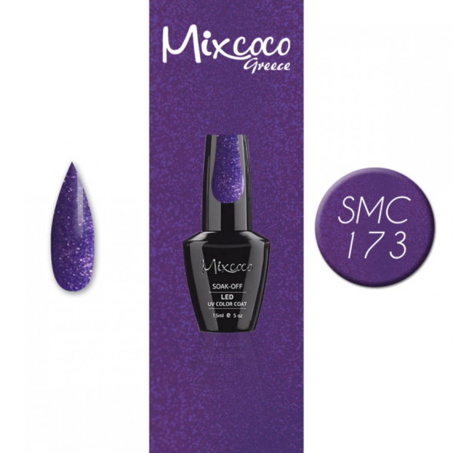 SMC 173 ΗΜΙΜΟΝΙΜΟ ΒΕΡΝΙΚΙ MIXCOCO 15ML (ΜΩΒ SHIMMER)