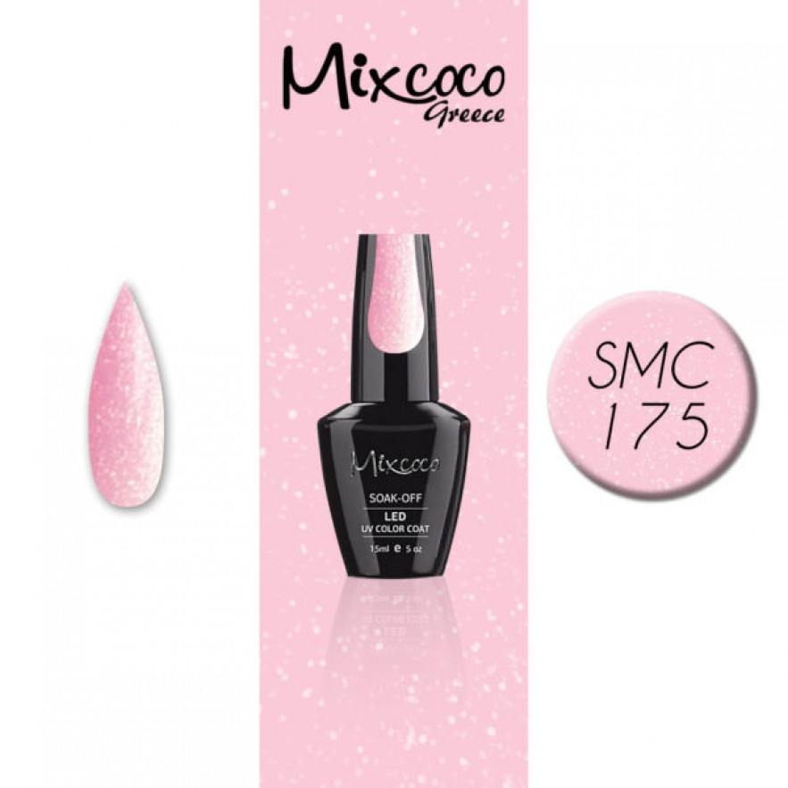 SMC 175 ΗΜΙΜΟΝΙΜΟ ΒΕΡΝΙΚΙ MIXCOCO 15ML (ΡΟΖ-MERMAID SHIMMER)