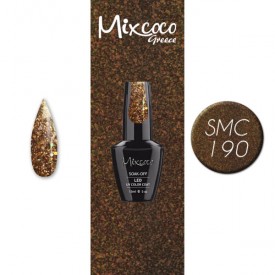 SMC 190 ΗΜΙΜΟΝΙΜΟ ΒΕΡΝΙΚΙ MIXCOCO 15ML (ΣΚΟΥΡΟ-ΚΑΦΕ-ΧΡΥΣΟ GLITTER)