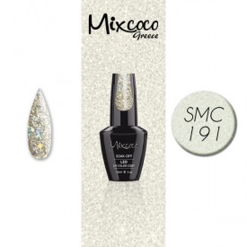 SMC 191 ΗΜΙΜΟΝΙΜΟ ΒΕΡΝΙΚΙ MIXCOCO 15ML (ΑΣΗΜΙ GLITTER)