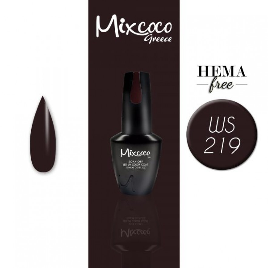 WS-219 ΗΜΙΜΟΝΙΜΟ ΒΕΡΝΙΚΙ MIXCOCO 15ML (ΚΑΦΕ ΣΚΟΥΡΟ)