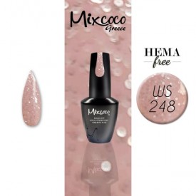 WS-248 ΗΜΙΜΟΝΙΜΟ ΒΕΡΝΙΚΙ MIXCOCO 15ML (PINKY GLITTER)