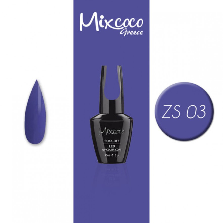 ZS-003 ΗΜΙΜΟΝΙΜΟ ΒΕΡΝΙΚΙ MIXCOCO 15ML PURPLE FLAVOR (ΜΠΛΕ-ΜΩΒ ΑΝΟΙΧΤΟ)