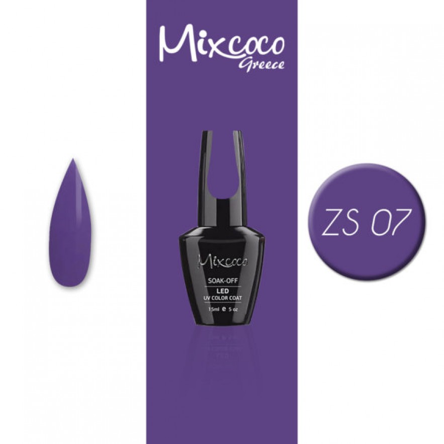 ZS-007 ΗΜΙΜΟΝΙΜΟ ΒΕΡΝΙΚΙ MIXCOCO 15ML PURPLE FLAVOR (ROYAL ΜΩΒ)