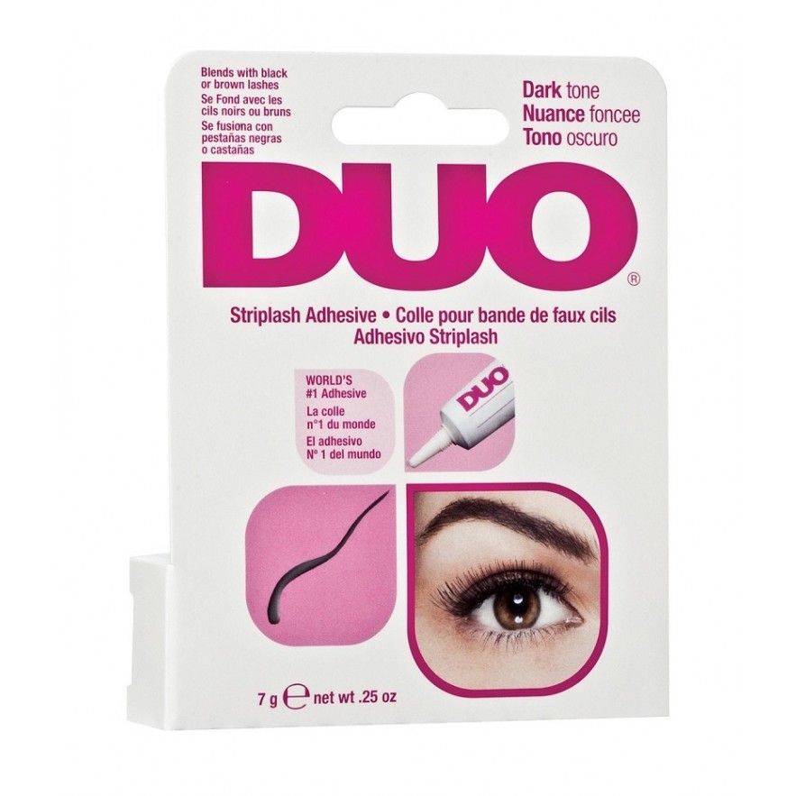 Duo dark tone striplash adhesive