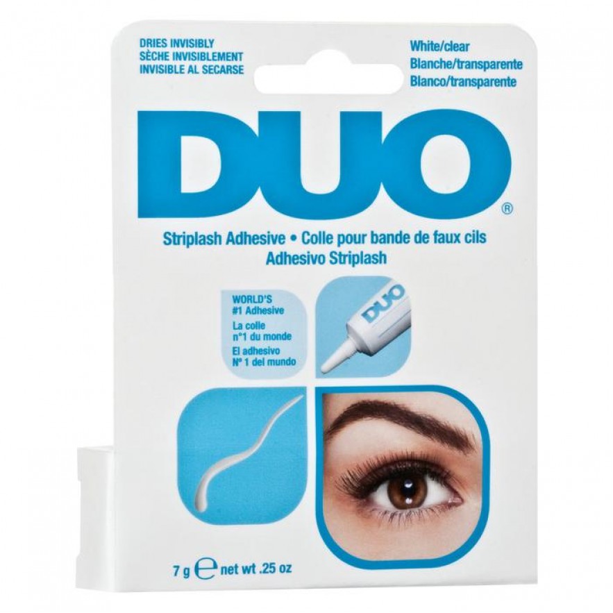 Duo white/clear striplash adhesive